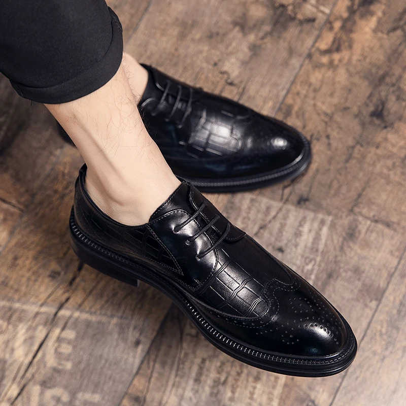 Высококачественные свадебные туфли со шнуровкой мужское платье подлинные