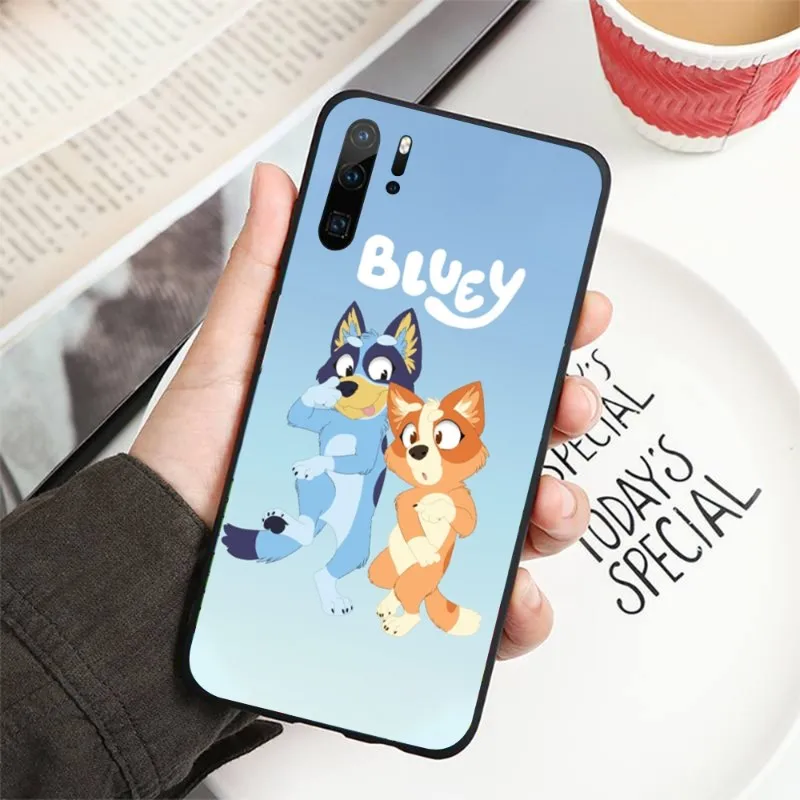 Фото Милый мультяшный чехол Blueys для телефона Huawei P50 P40 P30 Pro Lite P Smart 2021 2019 Magic 3, мягкий черный чехол для телефона №5