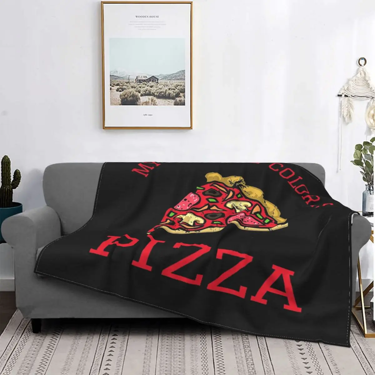 

Mi Color favorito es Pizza 9, manta, colcha, cama, toalla a cuadros, Sudadera con capucha para playa, manta textil de lujo para