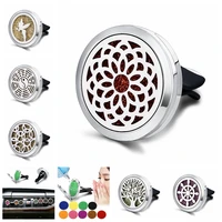refillable car air freshener smell perfume diffuser clip auto vent essential oil stainless steel locket interior accessories