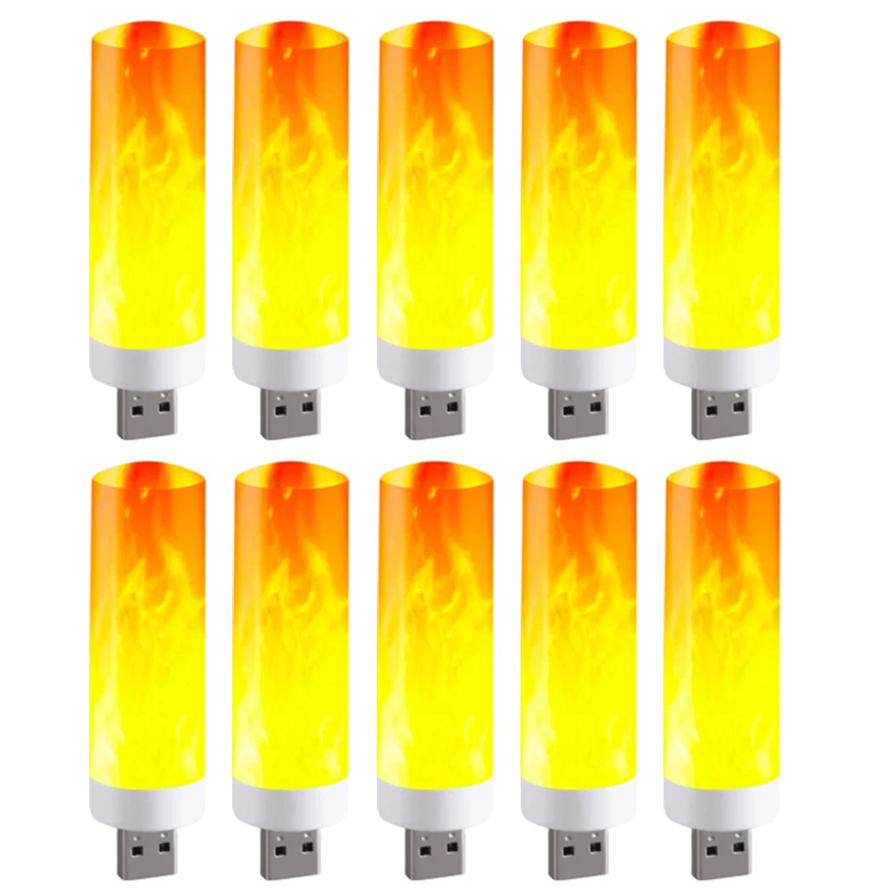 Светодиодный ные лампы с эффектом пламени мерцающие имитацией огня USB-питание 5 в