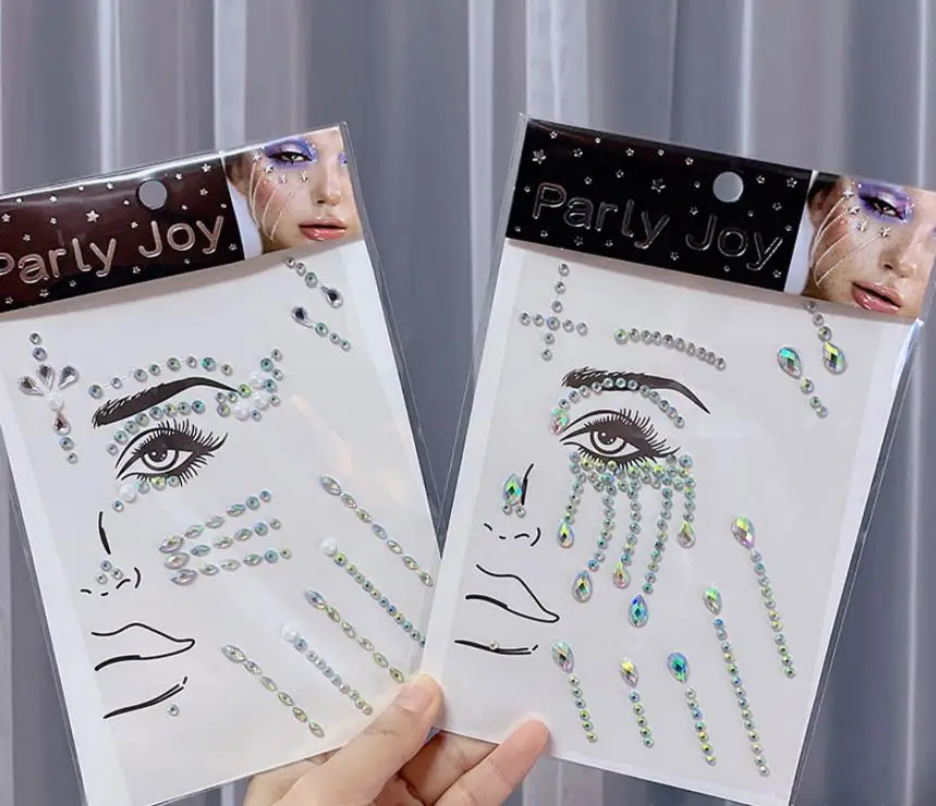 Наклейки для глаз самоклеящиеся с жемчугом ювелирный горный хрусталь