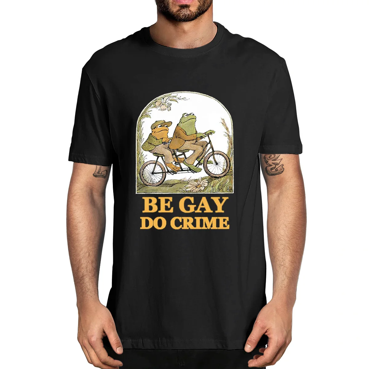 

100% Cotton Frog And Toad Fashion Summer Unisex New Letter Tee Print Men's Novelty T-Shirt Women Casual Streetwear EU Size Soft