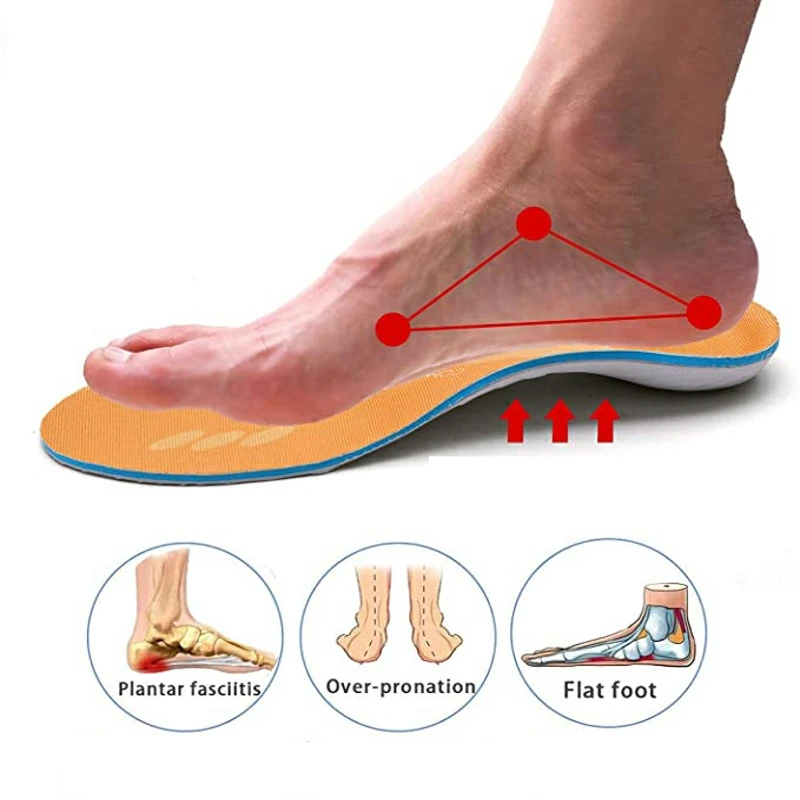 Orthopedic Insoles Severe Flat Feet Arch Support Soles Plantar Fasciitis Heel Pain Orthotics Insoles Sneaker Insert Woman Men