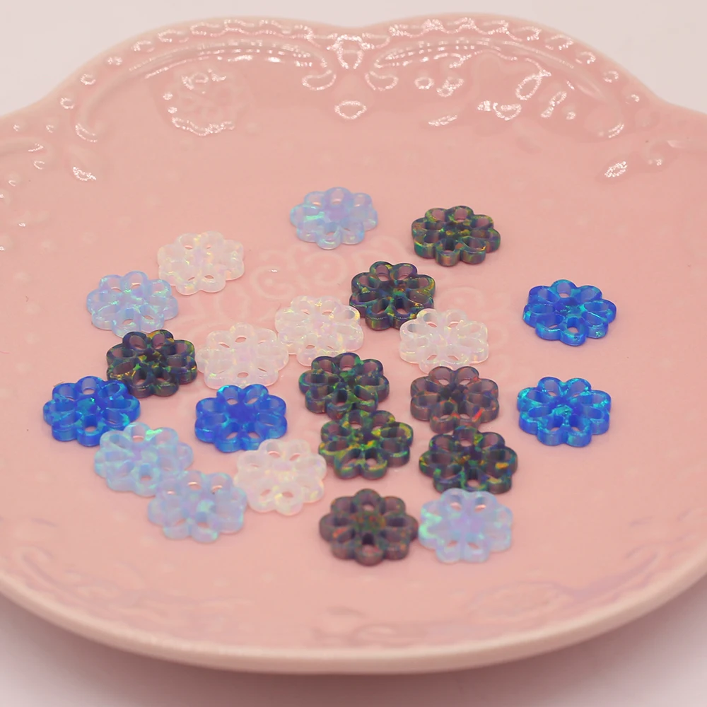 

Высококачественный натуральный опал энергия мечты Кристалл Рейки в форме цветка свободная бусина для изготовления ювелирных изделий брас...