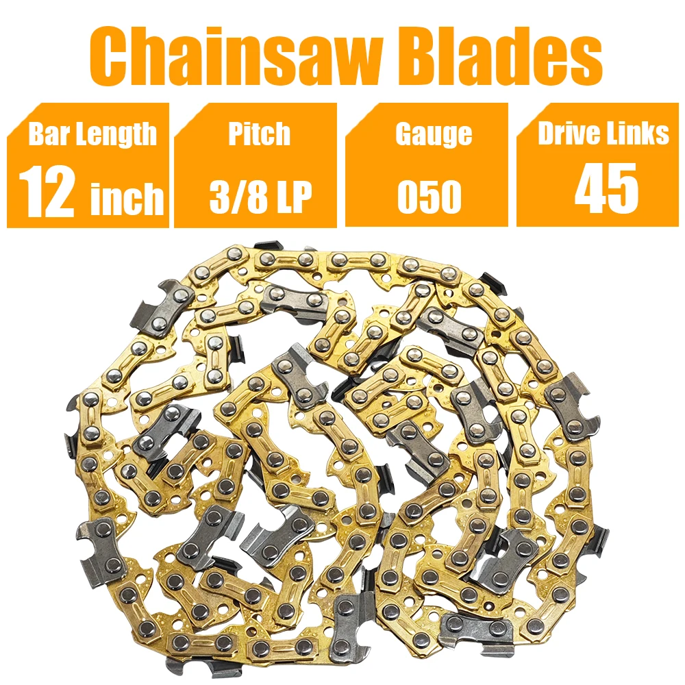 Цепная пила 12 дюймов 45 звеньев Золотое лезвие для электрической пилы шаг 3/8 LP 0 50