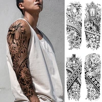 praying hands large arm waterproof temporary tattoo sticker peace dove peony rose lily flower gear totem fake tattoos women men