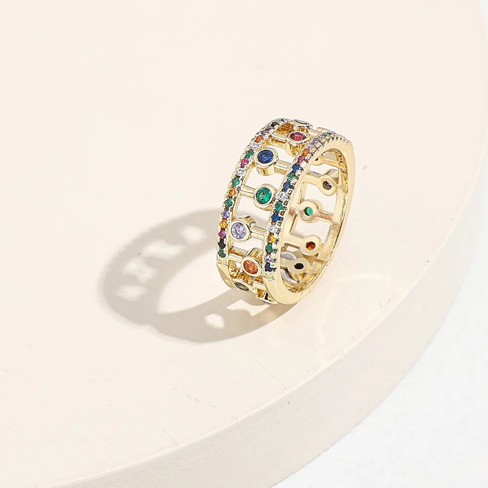 Новинка корейский тренд медное многоцветное циркониевое ажурное изменяемое