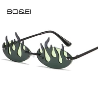 soei fashion unique flame oval shape sunglasses women retro clear ocean double color lens eyewear shades uv400 men sun glasses