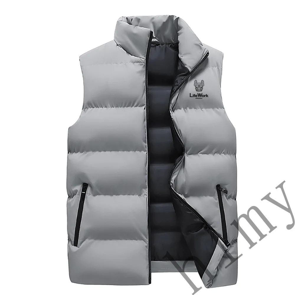 

New Men's Warm LIFE WORK Jacket Cotton Padded Jacket Casual Sports Autumn Winter Stand Collar Warm Thick Parkas Youth jacket