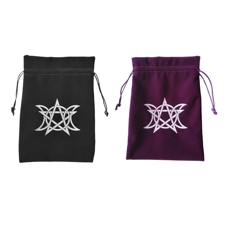 

831C Pendulum Divination Tablecloth Card Pad Dowsing Altar Table Cloth Board Game Drawstring Flannel Bag Tarots Storage Pouch