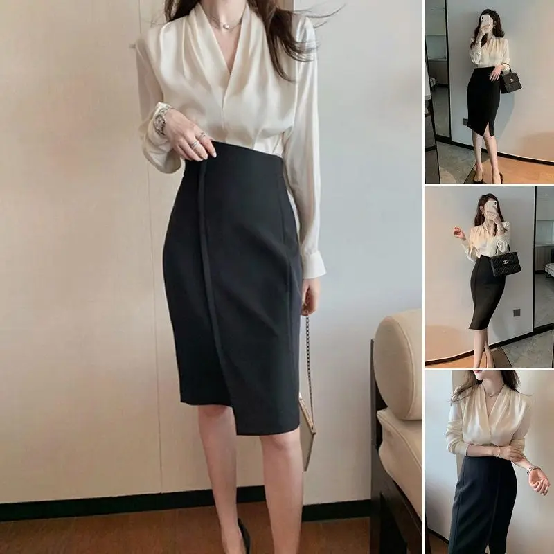 

Spring and autumn temperament goddess model French imperial sister cold department senior sense of top half skirt two-piece suit