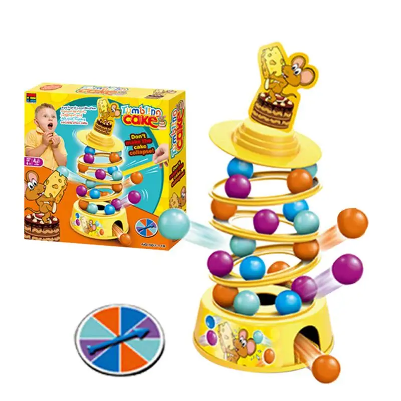 

Stackable Tower Toy Stacking Board Game For Family With Cake Shaped Track Tumbling Tower Montessori Toys For Enhance Hands-on