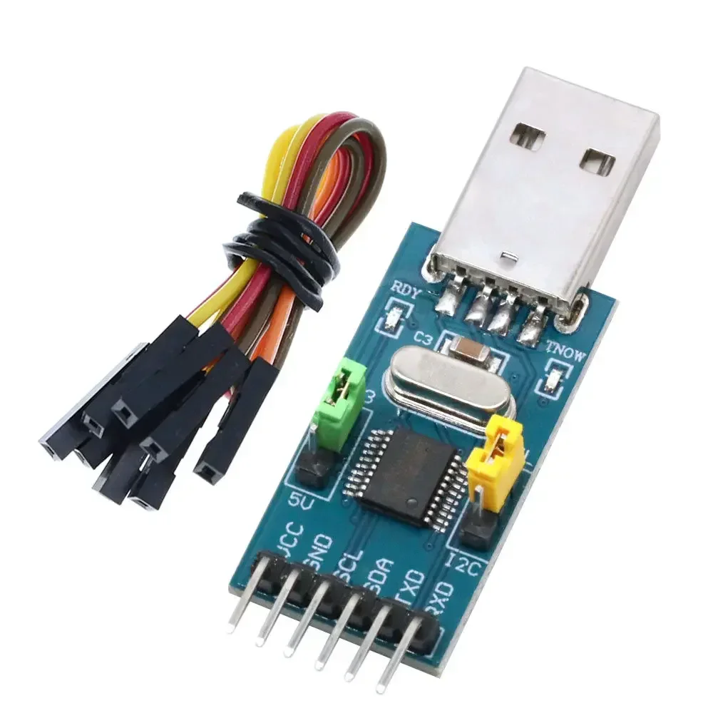 Фото Программатор CH341T USB-I2C/UART - модуль последовательного порта TTL 3.3В/5В для загрузки и отладки прошивок STC/Arduino №1
