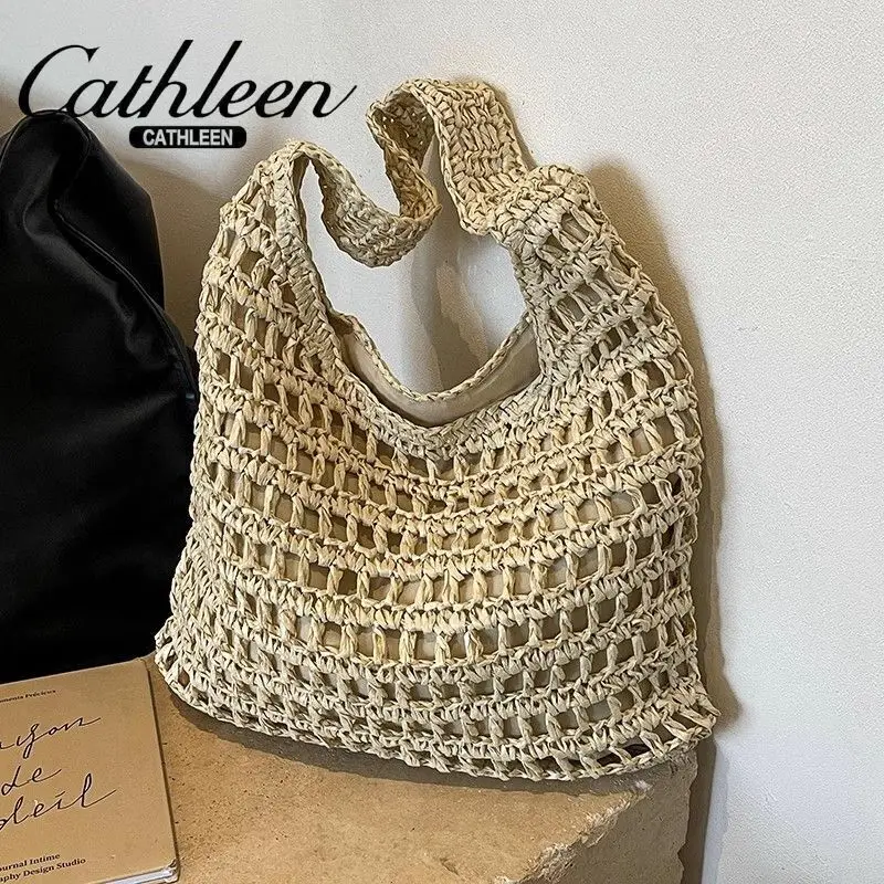 Летняя сумка ручной работы пляжная сумка-тоут вместительная с вырезами для