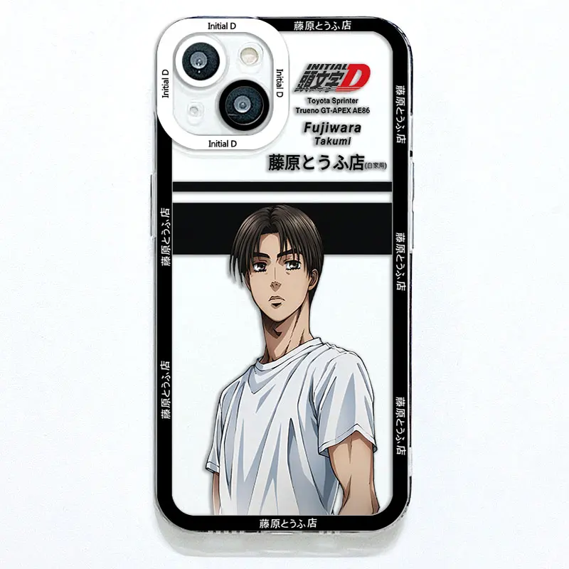 Anime Initial D Phone Case For iPhone 14 13 12 11 Pro Max Mini X XR XSMAX SE20 8 7 6 6S Plus Transparent TPU Lens Creative Cover images - 6