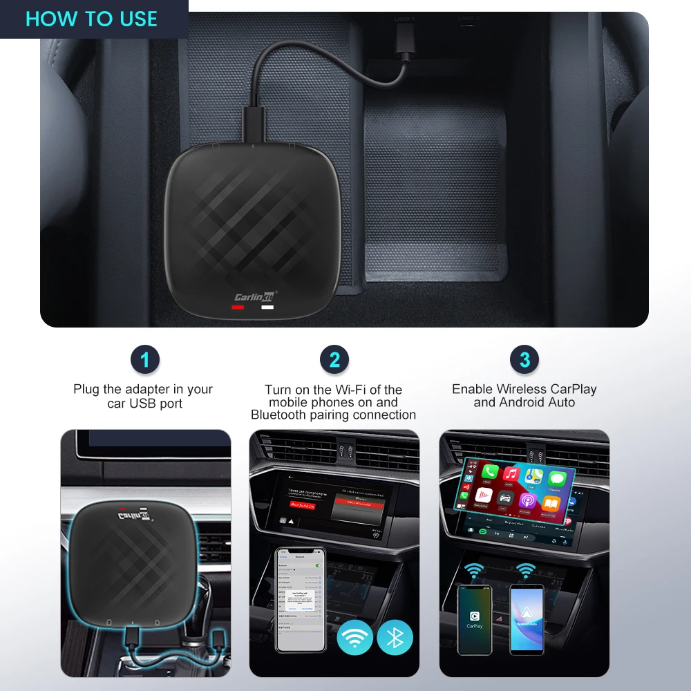 CarlinKit Android автомобильный беспроводной адаптер Ai Box CarPlay Spotify YouTube IPTV для