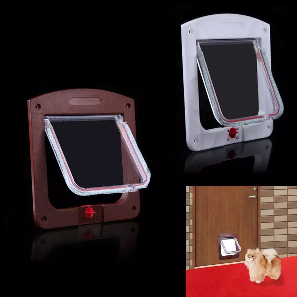 

NEW2022 Lockable Cat Security Flap Door Kitten Dog Padlock Suitable for Any Wall Small Pet Cat Dog Gate Door Pet Supplies