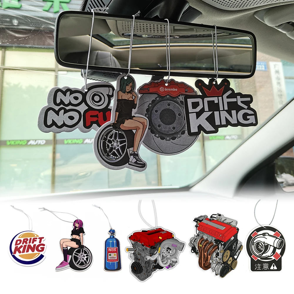 

New 1PC Car Air Freshener Hanging Auto Rearview Mirror Perfume JDM Racing Style Turbo Brake Disc Shock Absorber