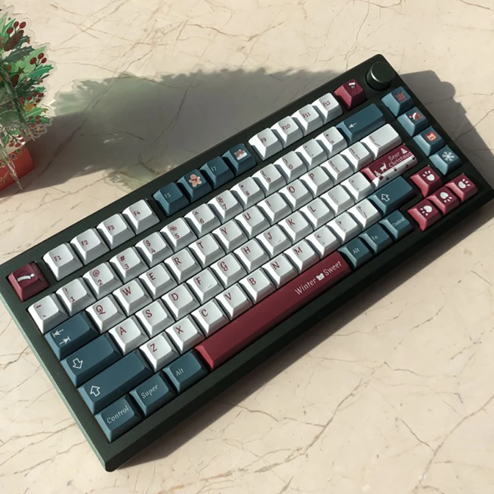 

Клавиатура Механическая с рождественской тематикой, колпачки клавиш PBT KCA Profile CMYK 10 клавиш MAC WIN, сублимационная печать для GK61 GH60