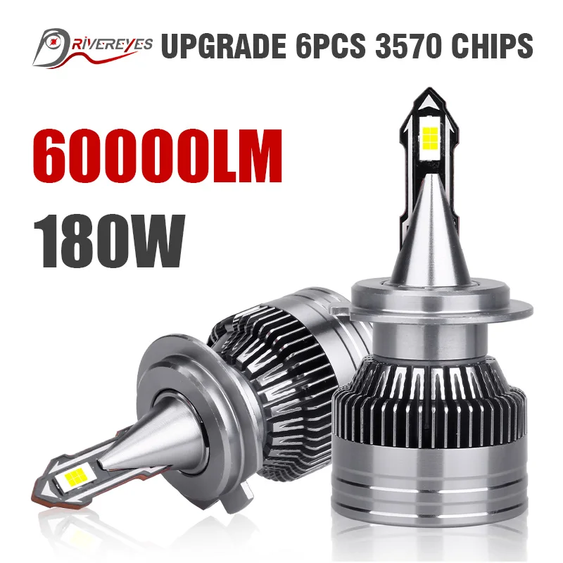 

H1 H4 H7 LED Car Headlights Bulb 180W 60000LM H11 9012 HIR2 H8 H9 9005 9006 HB3 HB4 Auto Lamp 6000K LED Fan Cooling 12V 24V 36V