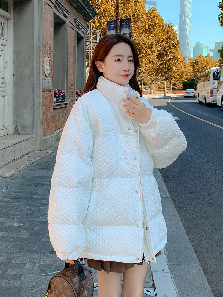 Белый пуховик Design Sense одежда с хлопковой подкладкой женская зимняя студенческая