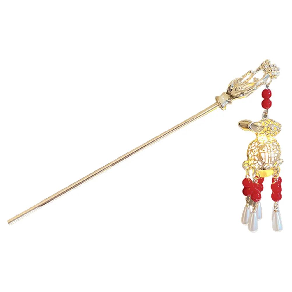

Vintage Hair Clips Pin Bun Stick Chinese Pearl Hanfu Light Vanity Accessories Tassel Retro Bunny Women Clip Vintage Hairpins