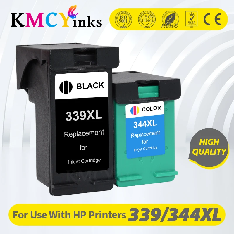 

KMCYinks 339XL 344XL Ink Cartridge for HP 339 344 Deskjet 6520 6540 5740 5745 5940 Photosmart 2575 2610 2710 8050 6520 printer