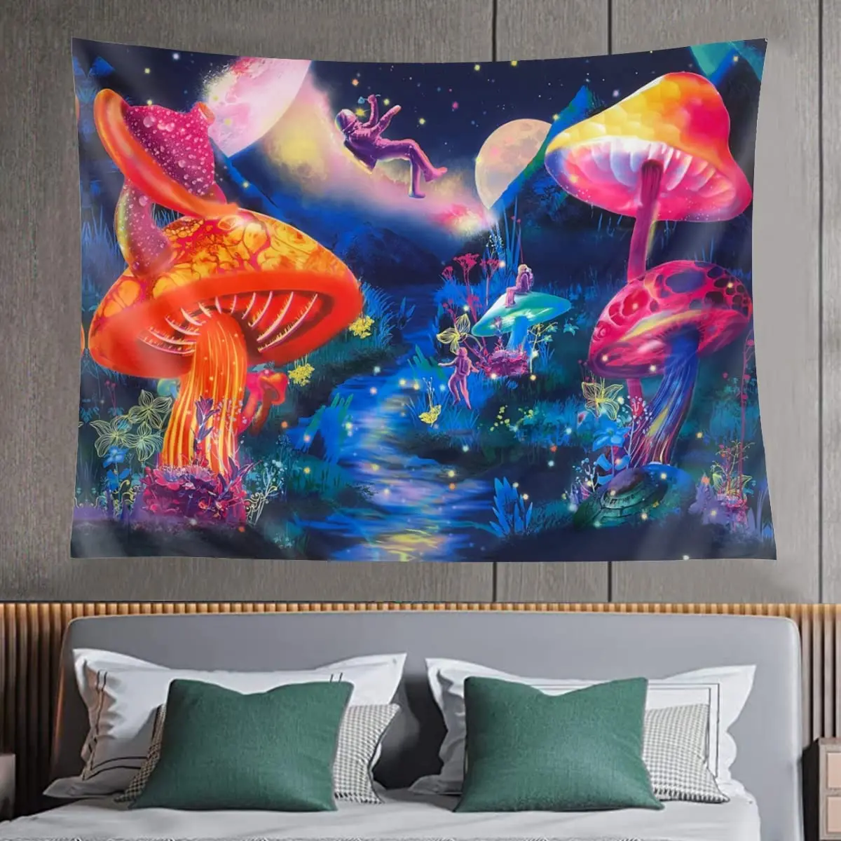 

Psychedelic MushroomTapestry Mandala Moon Sun Tapestry Hippie Bohemian MushroomTapestries Personalized Hanging Decor Tapestry
