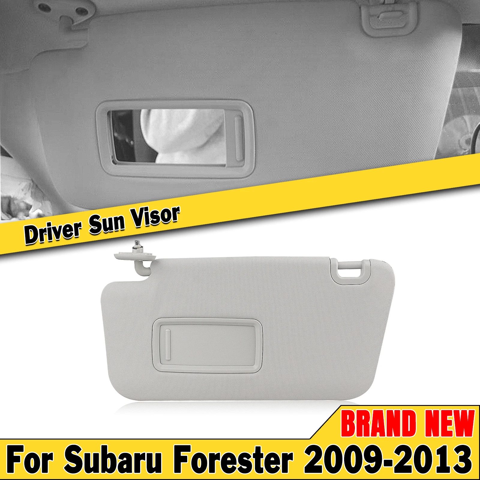 Gray Sun Visor For Subaru Forester 2009-2013 Left Driver Car Front Window Shield Shade Sunvisor Sunblind Sunshade 92011SC033LO
