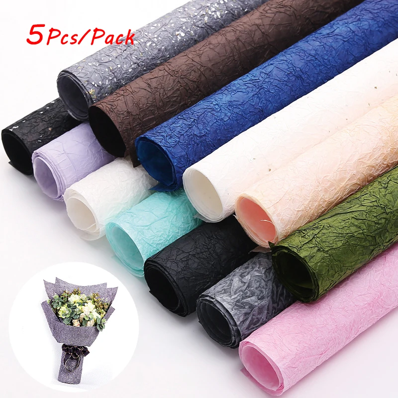 

Flower Wrapping Paper Golden Point DIY Materials Cartoon Bouquet Flower Shop Supplies Korean Handmade Stone Paper 5pcs