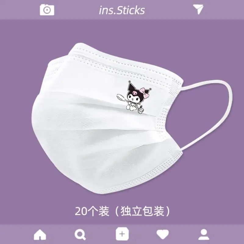 

10 шт./компл. Милая мультяшная одноразовая маска Kuromi Hello Kitty 3-слойная защита маска для взрослых детей студентов родителей и детей