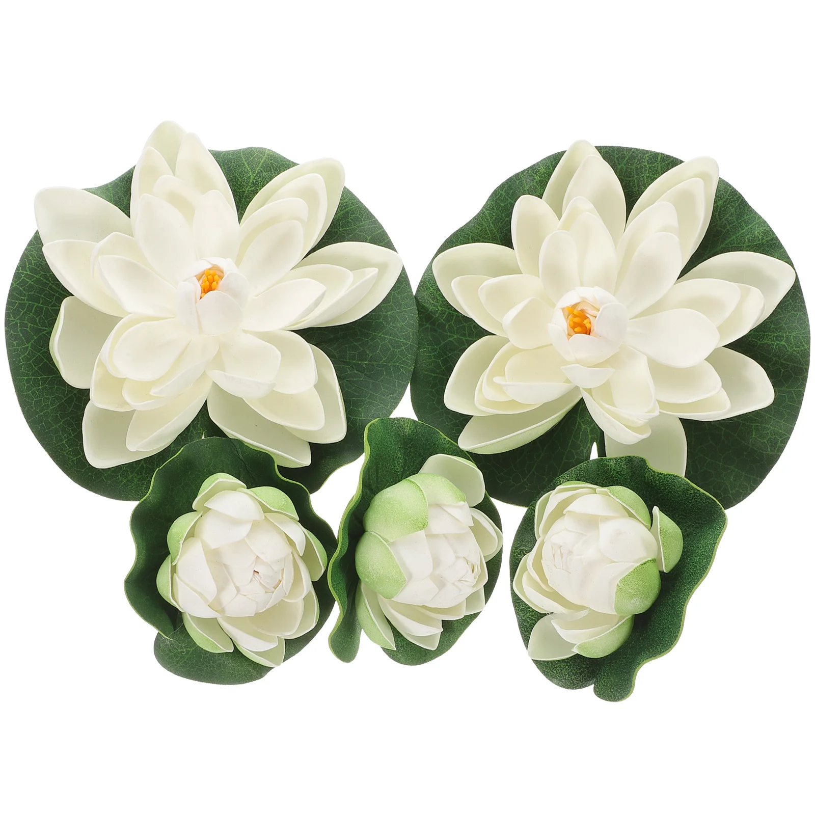 

5Pcs Artificial Floating Flowers Leaves Realistic Water Pads for Home Garden Patio Pond Aquarium Swimming Pool Wedding Party