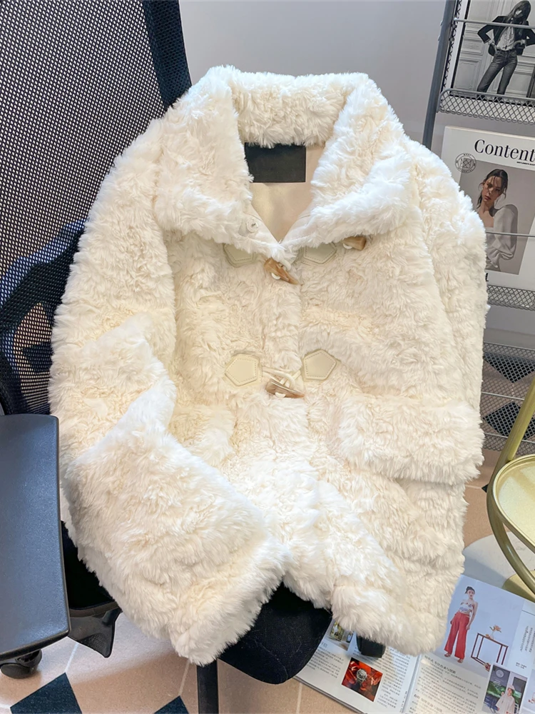 Женская зимняя парка из искусственного кроличьего меха