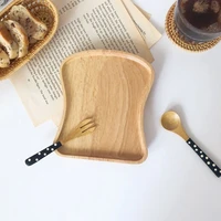 1pcs ins toast acacia wood serving tray square breakfast sushi snack bread dessert cake plate easy carry shooting props