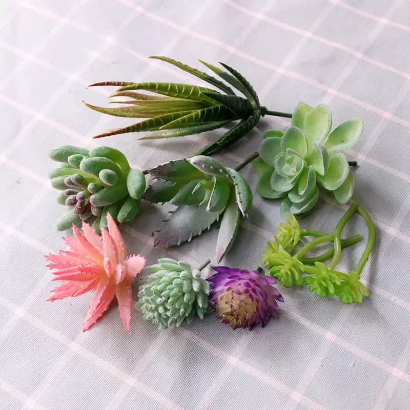 

Mix 39Styles Green Artificial Succulents Plants Home Garden Bedroom Office Outside Decor Fake Plants Desktop Mini Small Bonsai