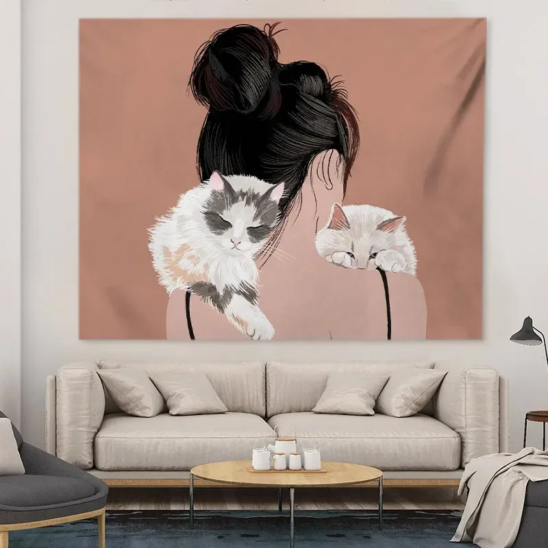 Модный гобелен с изображением персонажа богемный настенный декоративный