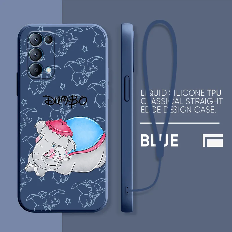

Cute Disney Dumbo For OPPO Find A96 A76 X5 Pro X3 Pro X2 Neo 7Z 6 5 4Z Lite Pro 4G 5G Liquid Rope Phone Case