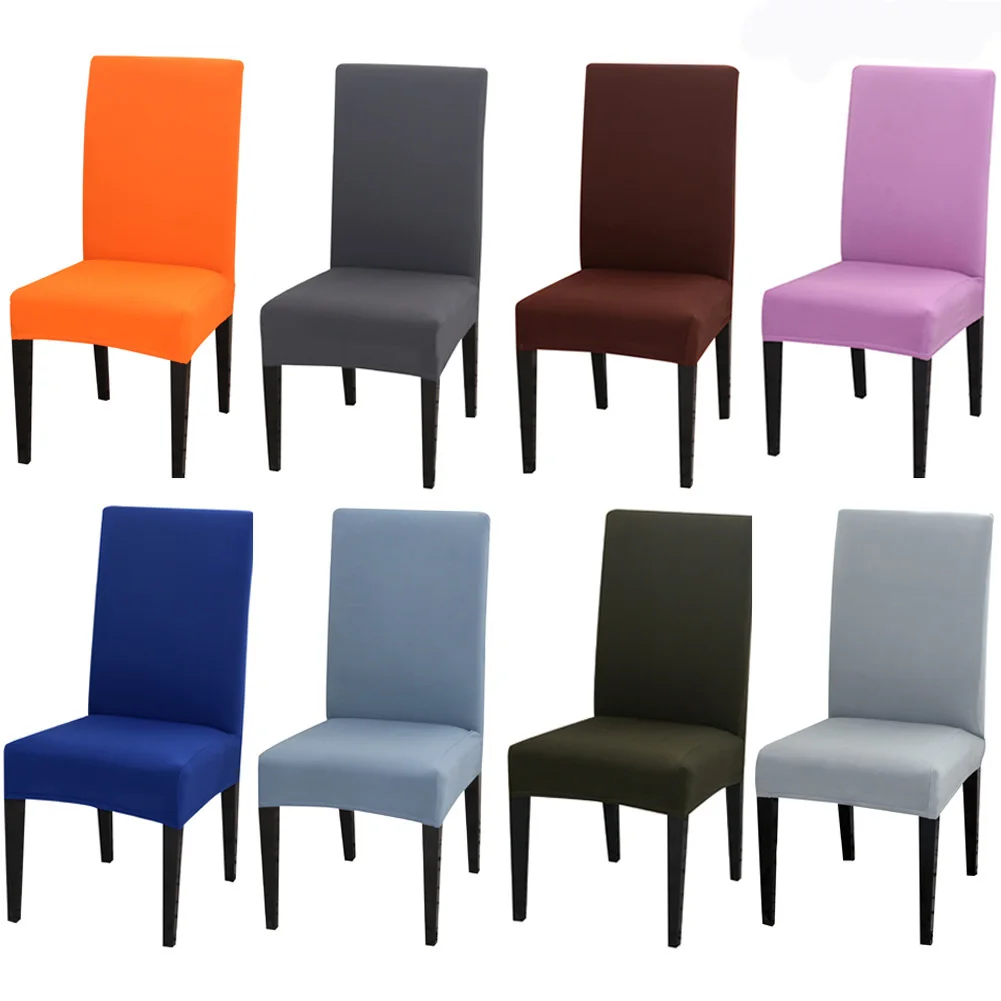 

Solid Colors Stretch Dining Chair Cover One-Piece Chair Cover Home Set For Restaurant Weddings Banquet Hotel Elastic Chair Cove