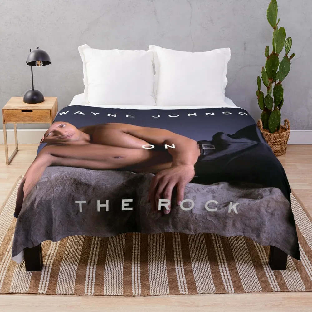 

Dwayne Johnson on The Rock Throw Blanket fluffy soft blankets thermal blanket Fleece beach blanket
