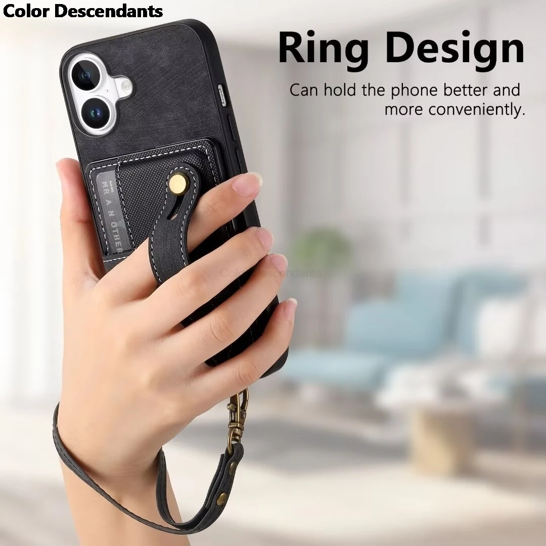 Кожаный чехол с ремешком на палец для Redmi K70 Pro K70E K60 Ultra K50 K40 K40S Роскошный держатель