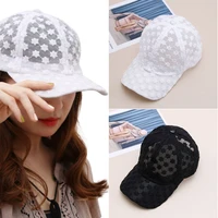 fashion small flower summer breathable cap baseball cap female hat sunshade hat lace mesh hat