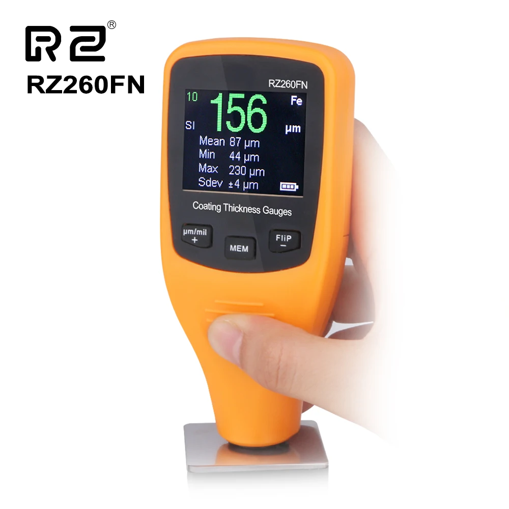 

Digital Mini Paint Thickness tester Coating thickness gauge Car Body Tool Auto Fe and NFe 2 in 1 RZ260FN