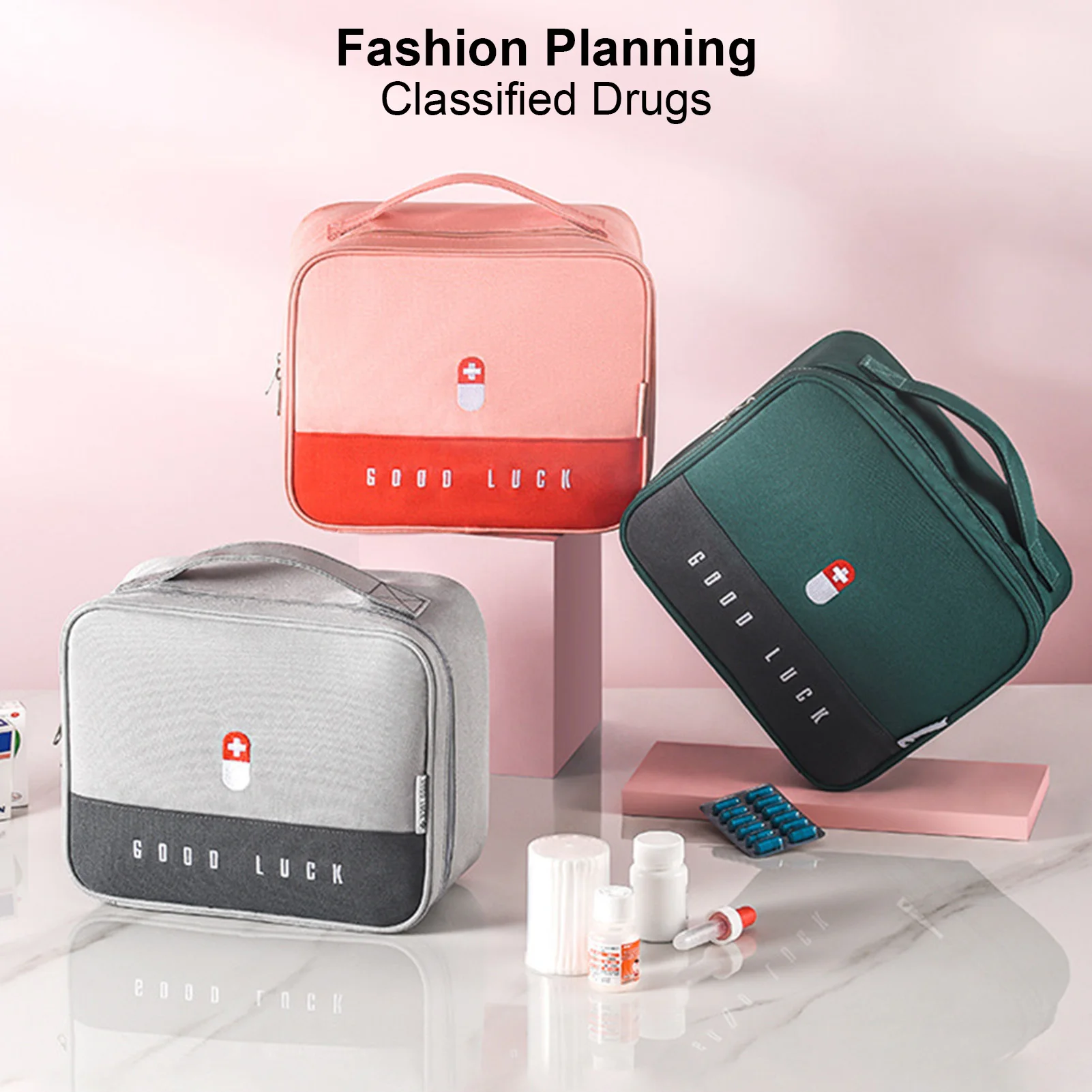 

Сумка для хранения лекарств портативная, дорожный бокс для лекарств, уличный домашний комплект первой помощи, сумка для выживания, Аварийна...