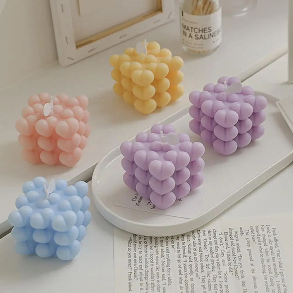 

Heart Ball Cube Aromatherapy Candle Modeling Ornaments Gift Scented Soy Candle Creativity Decoration Tools Wax M7q0