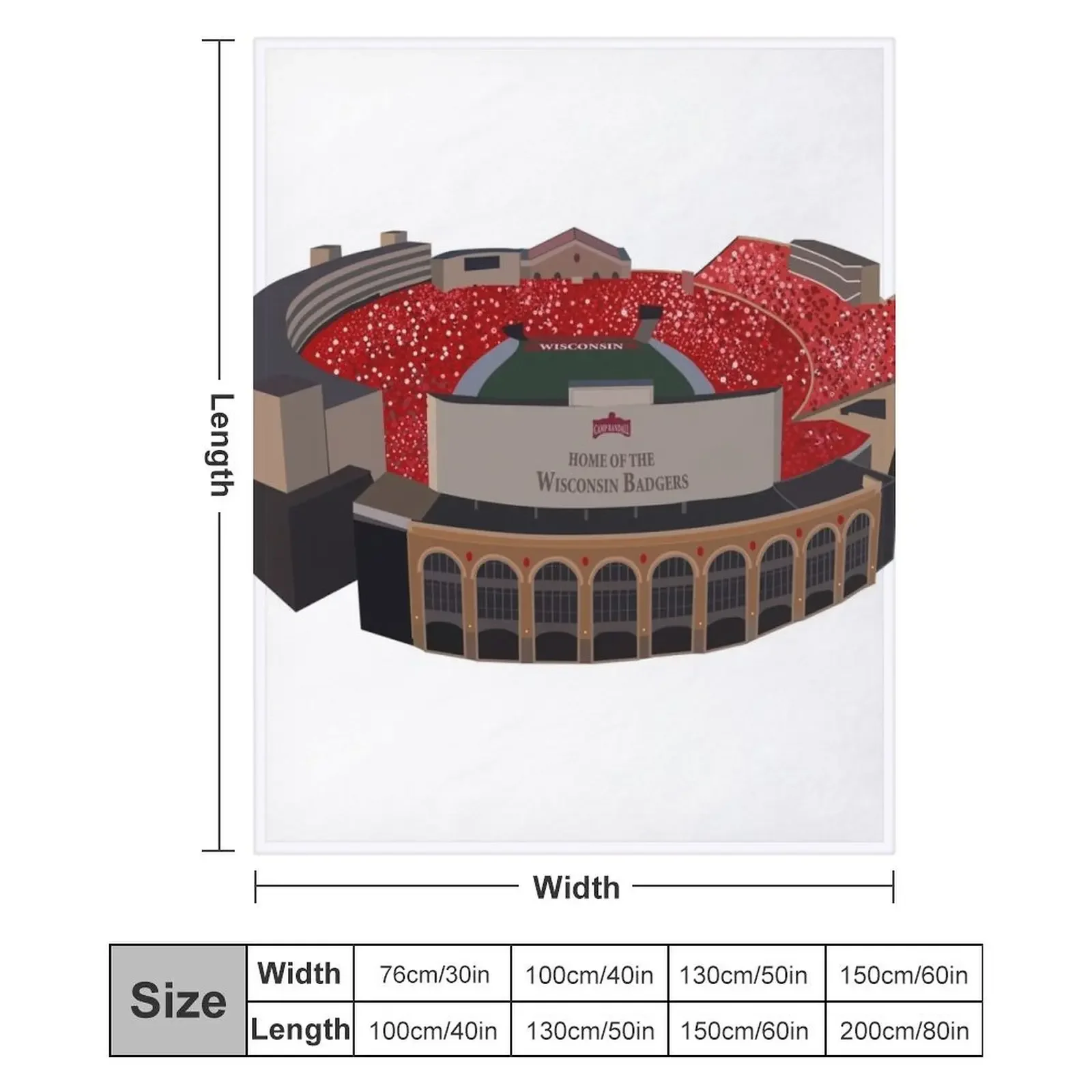 Плед Camp Randall, уютное домашнее одеяло, подарок на Рождество и праздники (art.: 3920dc28b3bcd) - 3920dc28b3bcd