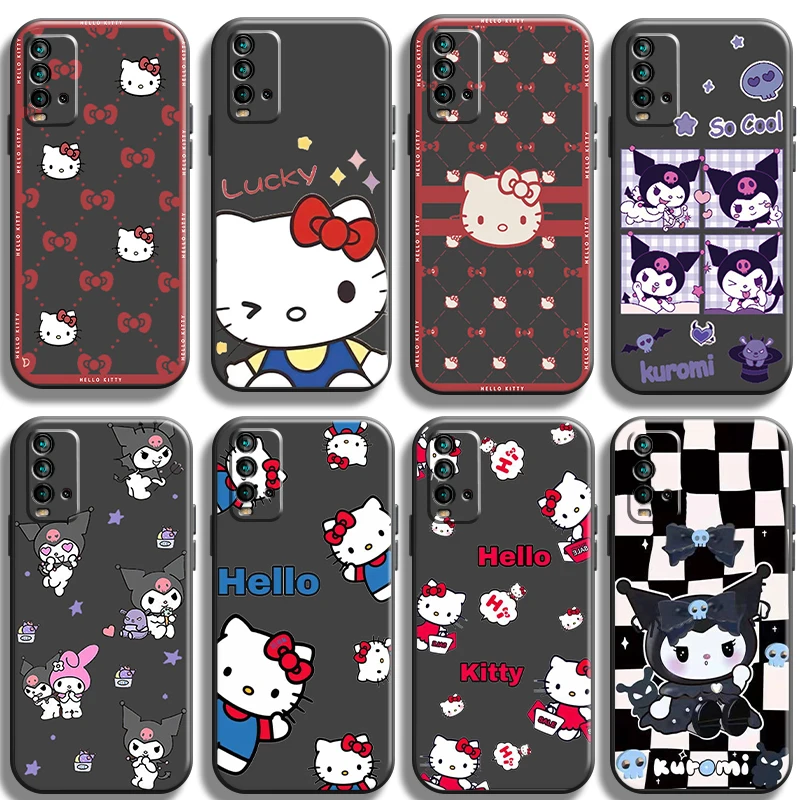

Japan Anime Hello Kitty Phone Case For Xiaomi Redmi Note 9 Pro MAX 5G 9T 9S 10S 10 Pro MAX 10T 5G Smartphone Luxury Ultra