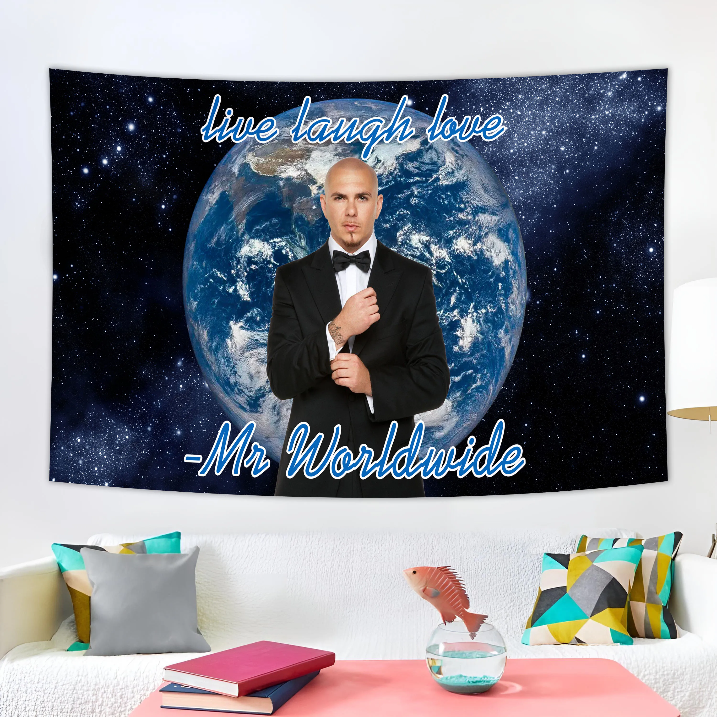 Mr. 305 Pitbull Global Hippie Забавный гобелен настенный подвесной пляжный декор для комнаты