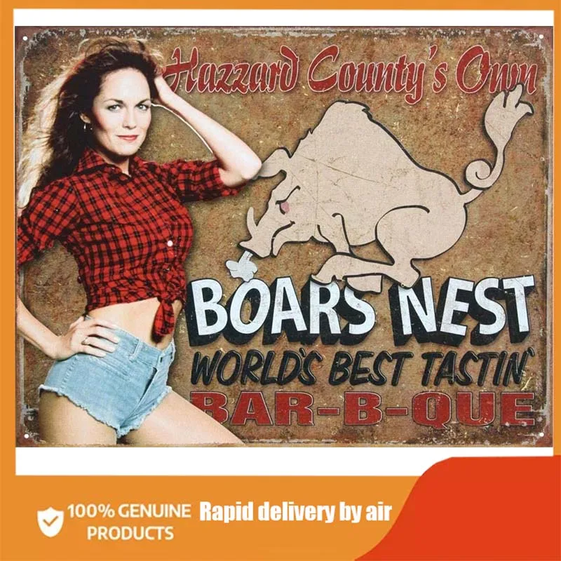 

Duke's of Hazard - Boar's Nest Metal Tin Sign TIN Sign metal wall art decor living room wall decor room decor vintage