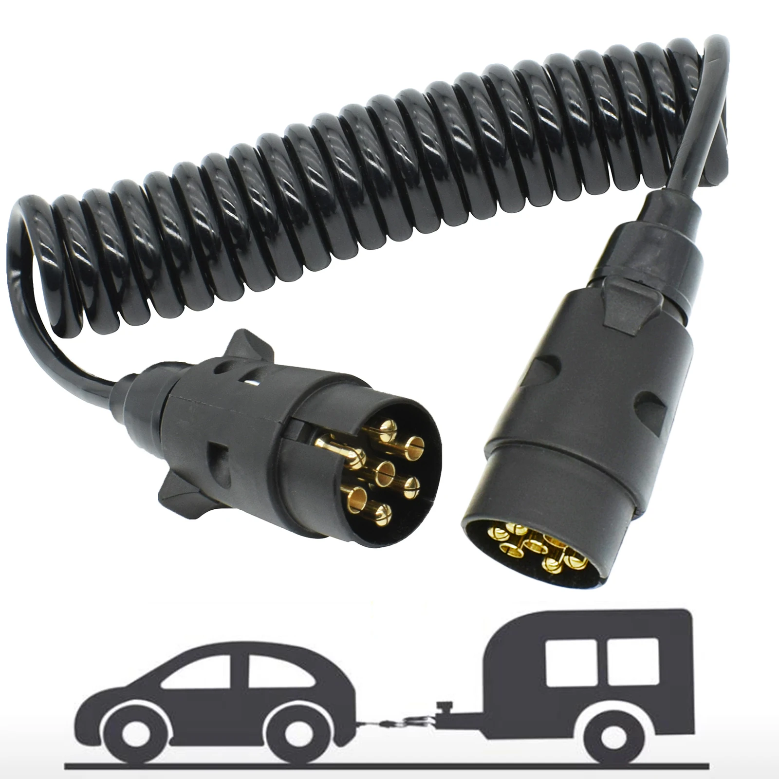 9.8' 7 Pin Truck Light Board Extension Cable Trailer and Power Supply Wire Plug Vehicle Socket Extension Wiring Car Accessories